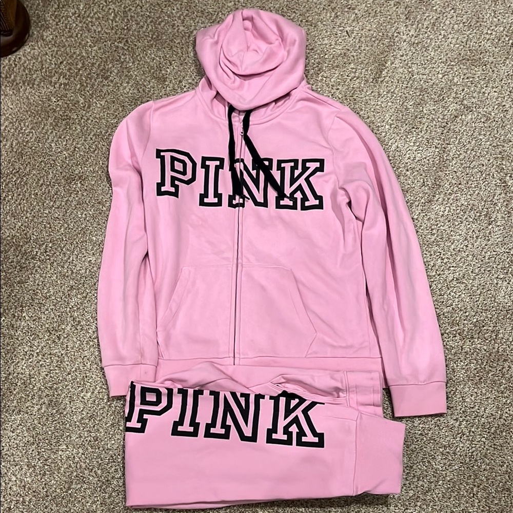 Pink Hoodie and Sweatpants Set